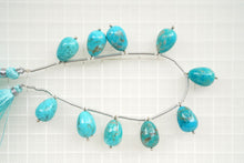 画像をギャラリービューアに読み込む, 宝石質 アリゾナ産 ターコイズ 大粒 縦穴 エッグシェイプ スムースドロップ