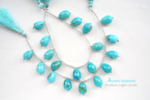 画像をギャラリービューアに読み込む, 宝石質 アリゾナ産 ターコイズ 大粒 縦穴 エッグシェイプ スムースドロップ