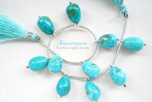 画像をギャラリービューアに読み込む, 宝石質 アリゾナ産 ターコイズ 大粒 縦穴 エッグシェイプ スムースドロップ