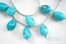 画像をギャラリービューアに読み込む, 宝石質 アリゾナ産 ターコイズ 大粒 縦穴 エッグシェイプ スムースドロップ