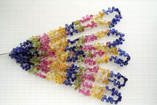 画像をギャラリービューアに読み込む, (半連/1連)上質 マルチカラーサファイア グラスフィルド スムースペアシェイプ