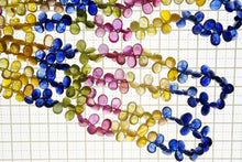 画像をギャラリービューアに読み込む, (半連/1連)上質 マルチカラーサファイア グラスフィルド スムースペアシェイプ