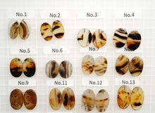 Load image into Gallery viewer, (No.1-22)モンタナアゲート ペアルース 上部片穴あき オーバル