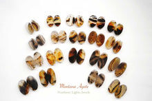 Load image into Gallery viewer, (No.1-22)モンタナアゲート ペアルース 上部片穴あき オーバル