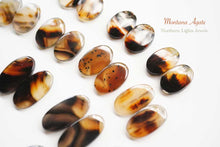 Load image into Gallery viewer, (No.1-22)モンタナアゲート ペアルース 上部片穴あき オーバル