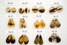 画像をギャラリービューアに読み込む, (No.23-39)モンタナアゲート ペアルース 上部片穴あき 丸 ペアシェイプ