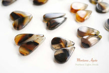 画像をギャラリービューアに読み込む, (No.23-39)モンタナアゲート ペアルース 上部片穴あき 丸 ペアシェイプ