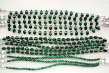 画像をギャラリービューアに読み込む, (半連/1連)宝石質 マラカイト 小さめ フラットシャンデリア マイクロカット