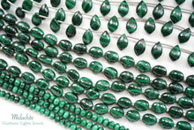 画像をギャラリービューアに読み込む, (半連/1連)宝石質 マラカイト 小さめ フラットシャンデリア マイクロカット