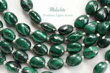 Load image into Gallery viewer, (半連/1連)宝石質 マラカイト ファセットオーバル マイクロカット