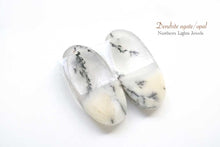 画像をギャラリービューアに読み込む, 10/10(No.25-41)デンドライト アゲート オパール ペア ルース カボション 上部穴あき