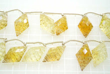 Load image into Gallery viewer, (2/10粒)宝石質 シトリン ロゼンジ バック カービング ひし形