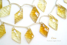 Load image into Gallery viewer, (2/10粒)宝石質 シトリン ロゼンジ バック カービング ひし形