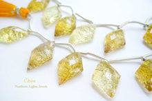 Load image into Gallery viewer, (2/10粒)宝石質 シトリン ロゼンジ バック カービング ひし形