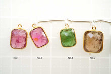 画像をギャラリービューアに読み込む, (No.1-10)上質 マルチカラー トルマリン 銀枠K18GP 丸カン付き クッション チェッカーカット