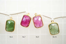 画像をギャラリービューアに読み込む, (No.1-10)上質 マルチカラー トルマリン 銀枠K18GP 丸カン付き クッション チェッカーカット