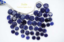 Load image into Gallery viewer, (10pc/1連)上質 ソーダライト ダブルホール スライスカット ラウンド