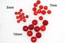画像をギャラリービューアに読み込む, (5/7/10mm) マイクロカット カーネリアン 片穴 丸玉