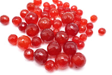 画像をギャラリービューアに読み込む, (5/7/10mm) マイクロカット カーネリアン 片穴 丸玉