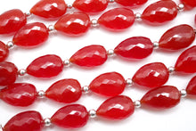 画像をギャラリービューアに読み込む, マイクロカット カーネリアン ファセット 貫通穴 ペアシェイプ