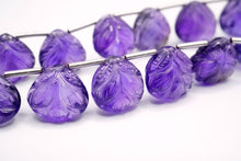 画像をギャラリービューアに読み込む, アメシスト リーフカービング 葉っぱ マロンシェイプ