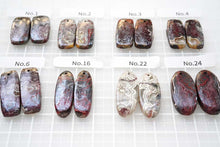 Load image into Gallery viewer, (No.1-24)ペアルース クレイジー レース ジャスパー 上部前後穴 レクタングル オーバル