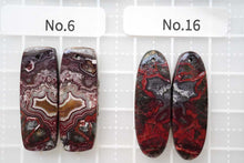 Load image into Gallery viewer, (No.1-24)ペアルース クレイジー レース ジャスパー 上部前後穴 レクタングル オーバル