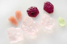 画像をギャラリービューアに読み込む, (#23-30) ピンクオパール ルビー ローズクォーツ プレナイト 穴あき カービング ルース