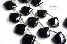 Load image into Gallery viewer, (10pc)上質 ブラックオニキス リーフシェイプ