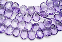 画像をギャラリービューアに読み込む, (半連/1連)宝石質 アメシスト ファセット ペアシェイプ チェッカーカット