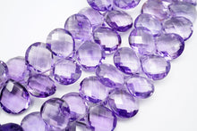 画像をギャラリービューアに読み込む, (半連/1連)宝石質 アメシスト ファセット ペアシェイプ チェッカーカット