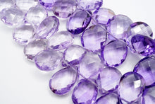 画像をギャラリービューアに読み込む, (半連/1連)宝石質 アメシスト ファセット ペアシェイプ チェッカーカット
