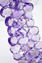 画像をギャラリービューアに読み込む, (半連/1連)宝石質 アメシスト ファセット ペアシェイプ チェッカーカット