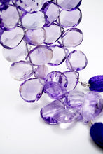 画像をギャラリービューアに読み込む, (半連/1連)宝石質 アメシスト ファセット ペアシェイプ チェッカーカット