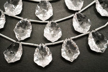 Load image into Gallery viewer, (4/6/10) High Quality Rock Crystal Rosetta Concave Cut Beads Pear Shape