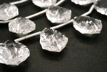 Load image into Gallery viewer, (4/6/10) High Quality Rock Crystal Rosetta Concave Cut Beads Pear Shape