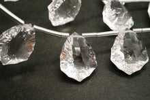 Load image into Gallery viewer, (4/6/10) High Quality Rock Crystal Rosetta Concave Cut Beads Pear Shape