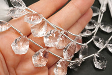 Load image into Gallery viewer, (4/6/10) High Quality Rock Crystal Rosetta Concave Cut Beads Pear Shape