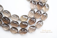 Load image into Gallery viewer, (半連/1連)宝石質 スモーキークォーツ ファセットオーバル マイクロカット