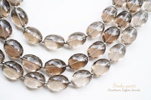 Load image into Gallery viewer, (半連/1連)宝石質 スモーキークォーツ ファセットオーバル マイクロカット