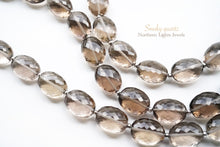 Load image into Gallery viewer, (半連/1連)宝石質 スモーキークォーツ ファセットオーバル マイクロカット