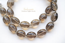 Load image into Gallery viewer, (半連/1連)宝石質 スモーキークォーツ ファセットオーバル マイクロカット