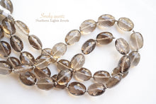 Load image into Gallery viewer, (半連/1連)宝石質 スモーキークォーツ ファセットオーバル マイクロカット