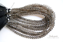 Load image into Gallery viewer, (1連)上質 スモーキークォーツ ファセットロンデル ボタン マイクロカット