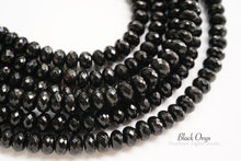 画像をギャラリービューアに読み込む, (1連)宝石質 ブラックオニキス ボタンカット / ロンデル マイクロカット