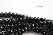 画像をギャラリービューアに読み込む, (1連)宝石質 ブラックオニキス ボタンカット / ロンデル マイクロカット