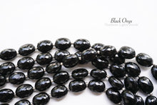 Load image into Gallery viewer, (半連/1連)宝石質 ブラックオニキス ファセットオーバル マイクロカット