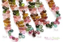 画像をギャラリービューアに読み込む, (No.1-3)宝石質 マルチカラー トルマリン ルベライト ファセット ドロップ
