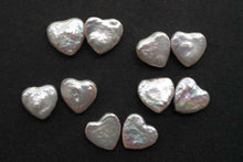 画像をギャラリービューアに読み込む, (ペア)淡水パール ハート ルース 白 穴なし ハートシェイプ