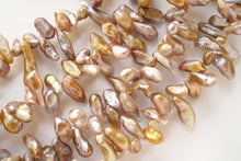 Load image into Gallery viewer, (1 row 35 cm, 25 pieces) Freshwater pearl puff coin natural color mauve pink ~ purple